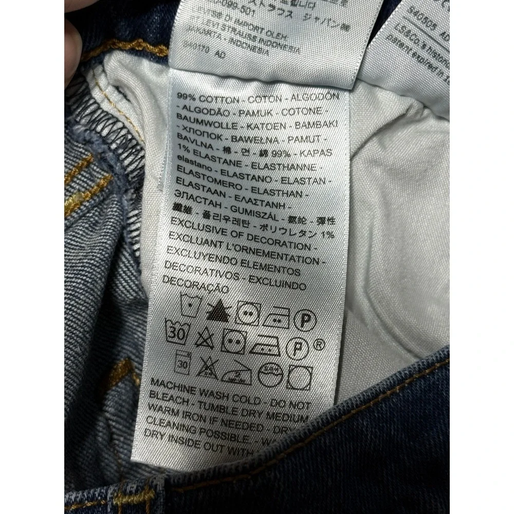 Levi's Premium 501 Original Shorts Women 27 Blue Excellent Distressed Cut Off